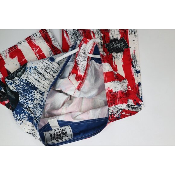 Vtg Y2K MMA Elite Mens Medium USA Flag Eagle UFC Fighting Board Shorts Trunks - Picture 10 of 15